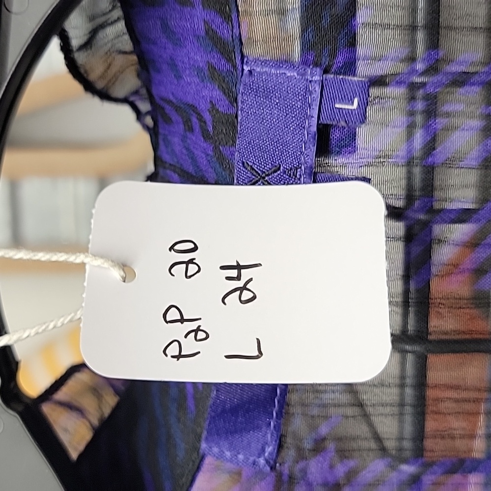 Miley Cyrus Max Azria Purple Plaid Blouse Size Large - Picture 5 of 5